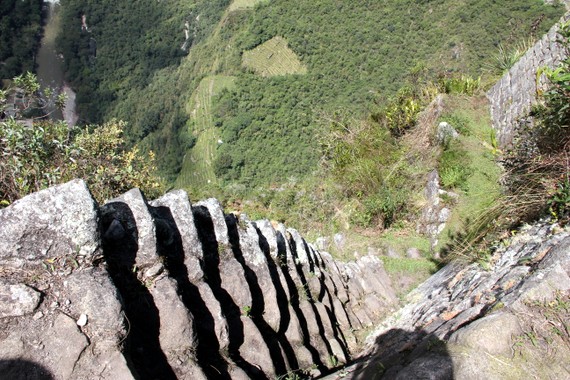 Crazy stair climb up Huayna Picchu Andean Treks